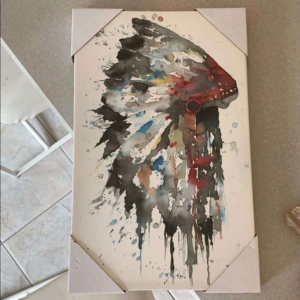 Indian headdress canvas art